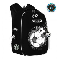 Ранец GRIZZLY анатомическая спинка, с брелоком, для мальчиков, BALL, 36х29х18 см, RAf, RAf-393-4/3