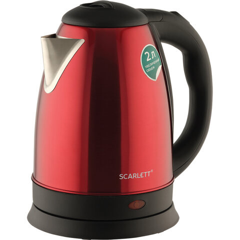 Чайник SCARLETT SC-EK21S76, 2 л, 1800 Вт, закрытый нагревательный элемент, сталь, красный по низкой цене оптом Краснодар, Москва, Уфа, Казань, Барнаул, Владивосток, Хабаровск, Сахалин, Красноярск, Екатеренбург, 