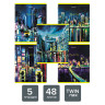 Тетради КОМПЛЕКТ 5 шт. А5, 48 л., BRAUBERG, скоба, клетка, TWIN лак, "Night City", 404396 по низкой цене оптом 
