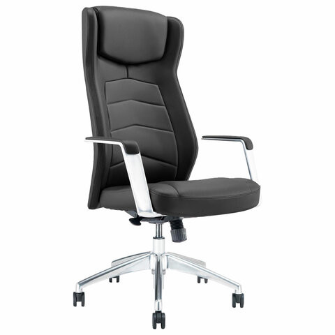 Кресло BRABIX PREMIUM Viking EX-759, синхромеханизм, алюминий, натуральная кожа, черное, 532933 по низкой цене оптом 