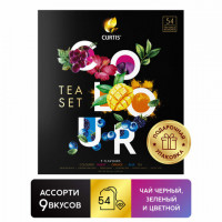 Чай CURTIS "Colour Tea Set" ассорти 9 вкусов, НАБОР 54 сашета, ш/к 07029, 102157
