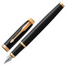 Ручка перьевая PARKER "IM Core Black Lacquer GT", корпус черный глянцевый лак, позолоченные детали, синяя, 1931645 по низкой цене оптом 
