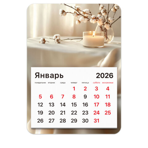 Календарь отрывной на магните 2026, BRAUBERG, 130Х180мм, склейка, Уют, 117290 по низкой цене оптом 