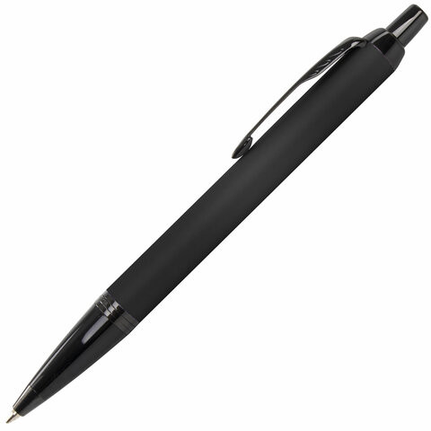 Ручка шариковая PARKER "IM Achromatic Black BT", корпус черный матовый, нержавеющая сталь, синяя, 2127618 по низкой цене оптом 