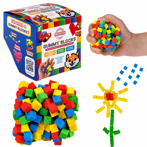 Конструктор-пластилин "GUMMY BLOCKS", разноцветные детали, 4 цвета, 1TOY, Т23937 по низкой цене оптом 