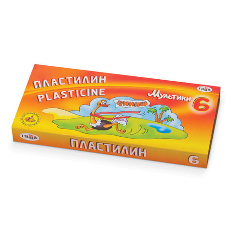 Пластилин классический ГАММА "Мультики", 6 цветов, 120 г, со стеком, картонная упаковка, 280015/281015, 280015,281015 по низкой цене оптом 