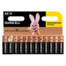 Батарейки КОМПЛЕКТ 12 шт., DURACELL Basic, AA (LR06, 15А), алкалиновые, пальчиковые, блистер по низкой цене оптом 