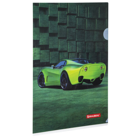 Папка-уголок BRAUBERG "SPORT CAR", А4, 150 мкм, цветная печать, 228044 по низкой цене оптом 