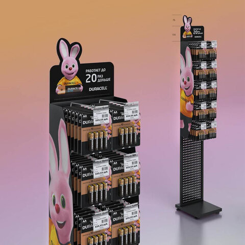 Стойка для размещения товара напольная DURACELL, 10 крючков, 80051190 по низкой цене оптом 