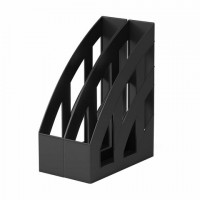 Лоток вертикальный для бумаг КОМПЛЕКТ 2шт., BRAUBERG "Modern", 245х75х320 мм, черный, 238028