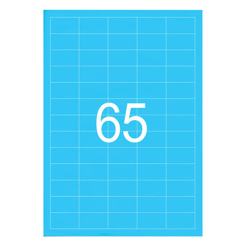Этикетка самоклеящаяся 38х21,2 мм, 65 этикеток, неоново-голубая, 65 г/м2, 50 листов, STAFF, 128847 по низкой цене оптом 