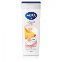 Крем-гель для душа 390мл AURA "Нежный крем", 14340