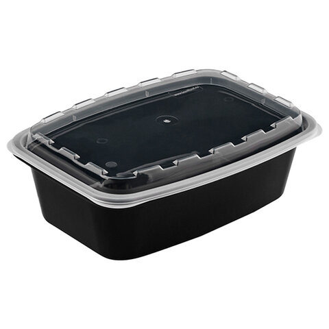 Контейнер одноразовый 1000мл С КРЫШКОЙ 211х146мм черный/прозрачный, ПП, ВЗЛП, ШК4950, 1266Ч по низкой цене оптом Контейнер одноразовый 1000мл С КРЫШКОЙ 211х146мм черный/прозрачный, ПП, ВЗЛП, ШК4950, 1266Ч по низкой цене оптом