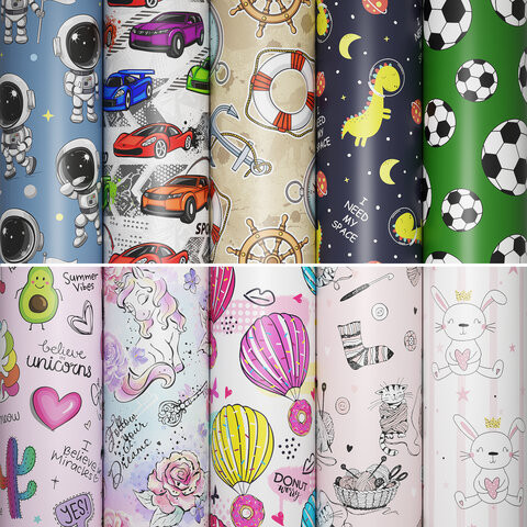 Бумага упаковочная "For Kids", 70x100 см, 10 дизайнов ассорти, ЗОЛОТАЯ СКАЗКА, 591918 по низкой цене оптом 