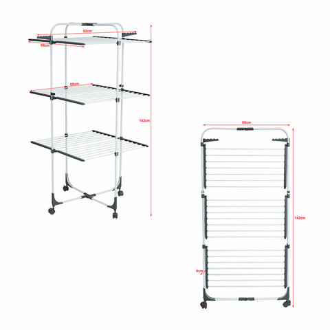 Сушилка напольная для белья раскладная 3 уровня, 30 метров, на колесах, LAIMA HOME HIGH-RISE, 700472 по низкой цене оптом Сушилка напольная для белья раскладная 3 уровня, 30 метров, на колесах, LAIMA HOME HIGH-RISE, 700472 по низкой цене оптом