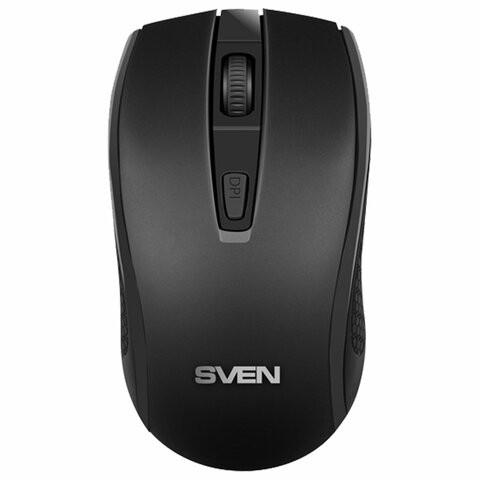 Мышь беспроводная SVEN RX-220W, 3 кнопки + 1 колесо-кнопка, оптическая, чёрная, SV-016227 по низкой цене оптом Краснодар, Москва, Уфа, Казань, Барнаул, Владивосток, Хабаровск, Сахалин, Красноярск, Екатеренбург, 