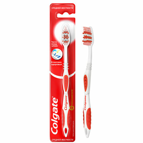 Зубная щетка COLGATE "Класика здоровья", средней жесткости, ш/к 00050, 8590232000050 по низкой цене оптом 