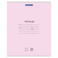 Тетрадь 18 л. BRAUBERG КЛАССИКА NEW клетка, обложка картон, РОЗОВАЯ, 105698