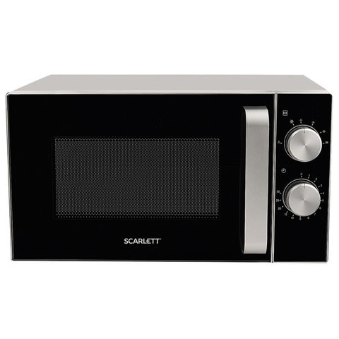 Микроволновая печь SCARLETT SC-MW9020S07M, объем 20 л, мощность 700 Вт, механическое управление, таймер, серебро по низкой цене оптом 
