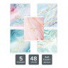 Тетради КОМПЛЕКТ 5 шт. А5, 48 л., BRAUBERG, скоба, клетка, SoftTouch, фольга, "Marble", 404398 по низкой цене оптом 