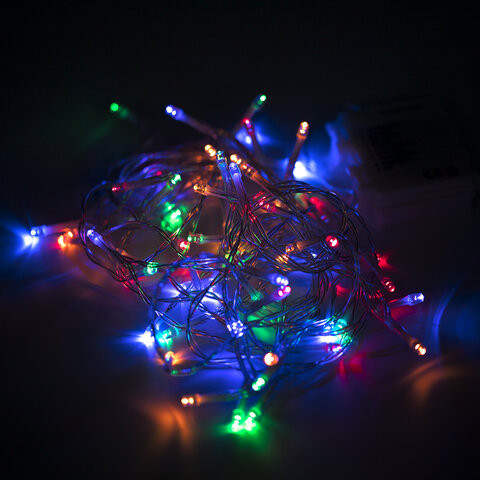 Электрогирлянда-нить уличная "Стандарт" 8 м, 100 LED, мультицветная, на батарейках, ЗОЛОТАЯ СКАЗКА, 591292 по низкой цене оптом 