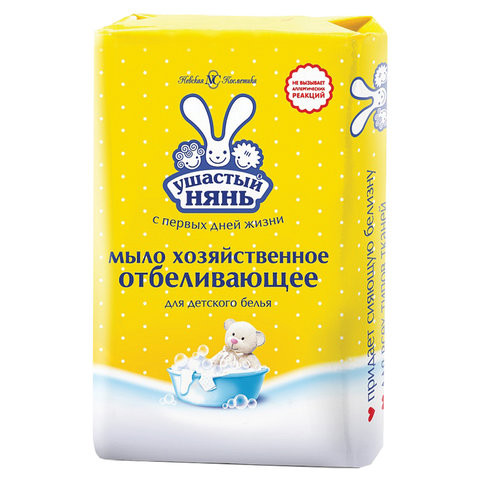 Мыло хозяйственное 180 г, УШАСТЫЙ НЯНЬ, с отбеливающим эффектом, 11139 по низкой цене оптом  Мыло хозяйственное 180 г, УШАСТЫЙ НЯНЬ, с отбеливающим эффектом, 11139 по низкой цене оптом