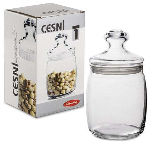 Банка с крышкой "Cesni" для сыпучих продуктов, 1 шт., 940 мл, стекло, PASABAHCE, 97560 по низкой цене оптом 