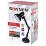 Светильник настольный SONNEN TL-007, на подставке + струбцина, 40 Вт, Е27, черный, высота 60 см, 235540 по низкой цене оптом Краснодар, Москва, Уфа, Казань, Барнаул, Владивосток, Хабаровск, Сахалин, Красноярск, Екатеренбург, 