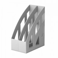 Лоток вертикальный для бумаг КОМПЛЕКТ 2шт., BRAUBERG "Modern", 245х75х320 мм, серый, 238029
