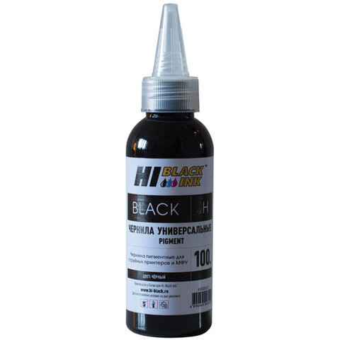 Чернила HI-BLACK для HP (Тип H) универсальные, черные 0,1 л, пигментные, 150701039930U по низкой цене оптом 