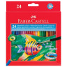 Карандаши цветные акварельные FABER-CASTELL "Colour Pencils", 24 цвета + кисть, 114425 по низкой цене оптом Краснодар, Москва, Уфа, Казань, Барнаул, Владивосток, Хабаровск, Сахалин, Красноярск, Екатеренбург, 