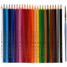 Карандаши цветные акварельные FABER-CASTELL "Colour Pencils", 24 цвета + кисть, 114425 по низкой цене оптом Краснодар, Москва, Уфа, Казань, Барнаул, Владивосток, Хабаровск, Сахалин, Красноярск, Екатеренбург, 
