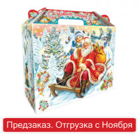 Подарок новогодний "С горки", НАБОР конфет 1200 г, картонная коробка, 323078/МГД-037