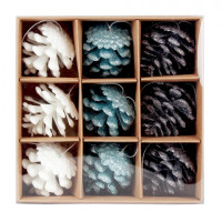 Украшение ёлочное 9 шт, 4 см, "Шишки", пластик, ЗОЛОТАЯ СКАЗКА, 592455