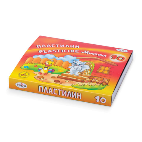 Пластилин классический ГАММА "Мультики", 10 цветов, 200 г, со стеком, картонная упаковка, 280017/281017, 280017, 281017 по низкой цене оптом 