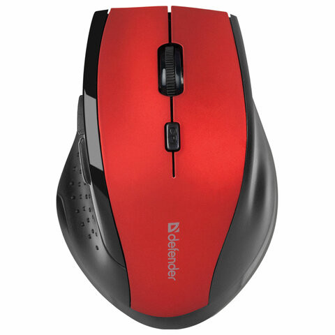 Мышь беспроводная DEFENDER Accura MM-365, USB, 5 кнопок + 1 колесо-кнопка, оптическая, красная, 52367 по низкой цене оптом 