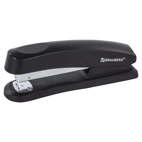 Степлер №24/6, 26/6 BRAUBERG "Standard+", до 30 листов, полнозагрузочный,черный, 228606 по низкой цене оптом 