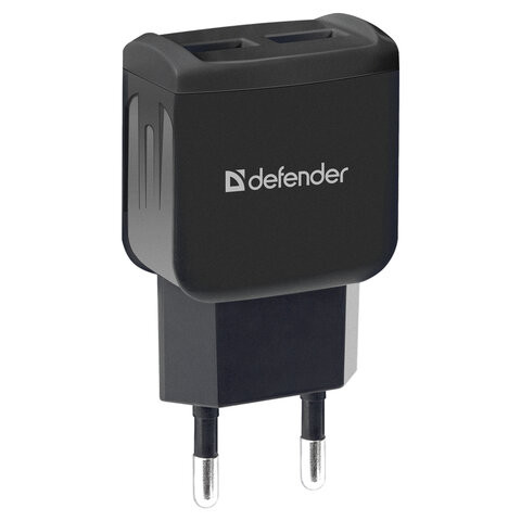 Зарядное устройство сетевое (220 В) DEFENDER UPA-22, 2 порта USB, выходной ток 2,1 А, черное, 83579 по низкой цене оптом 