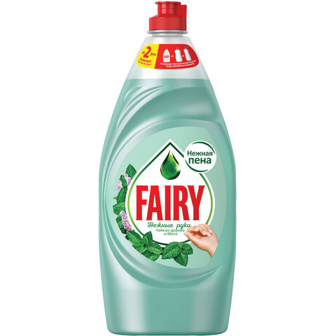 Средство для мытья посуды, 900 мл, FAIRY (Фейри) Нежные руки "Чайное дерево и мята" по низкой цене оптом 