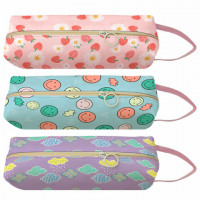 Пенал мягкий ПИФАГОР, 1 отделение, с ручкой, ПВХ, ассорти Patterns, 21х9х6 см, 273827