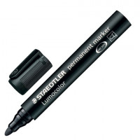 Маркер перманентный (нестираемый) STAEDTLER (Германия) "Lumocolor", ЧЕРНЫЙ, круглый наконечник, 2 мм, 352-9
