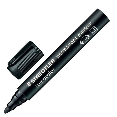 Маркер перманентный (нестираемый) STAEDTLER (Германия) "Lumocolor", ЧЕРНЫЙ, круглый наконечник, 2 мм, 352-9 по низкой цене оптом 