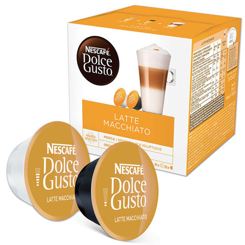 Кофе в капсулах NESCAFE "Latte Macchiato" для кофемашин Dolce Gusto, 8 порций (16 капсул), 12416058 по низкой цене оптом 