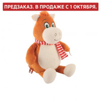 Подарок новогодний ВЕСЕЛЬЧАК В ШАРФЕ "Мягкая игрушка-символ 2026 года", НАБОР конфет 600г, WELDAY