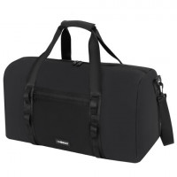 Сумка спортивная HEIKKI WORKOUT (ХЕЙКИ), карман на молнии, черная, 28x51x25 см, 273916