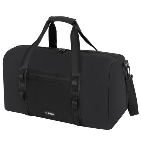 Сумка спортивная HEIKKI WORKOUT (ХЕЙКИ), карман на молнии, черная, 28x51x25 см, 273916 по низкой цене оптом Сумка спортивная HEIKKI WORKOUT (ХЕЙКИ), карман на молнии, черная, 28x51x25 см, 273916 по низкой цене оптом