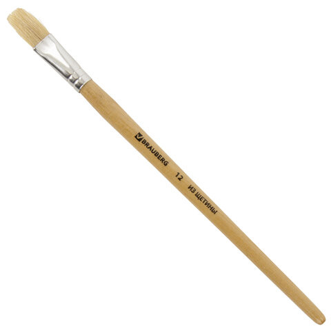 Кисть BRAUBERG, щетина, плоская, № 12, 200204 по низкой цене оптом 