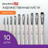 Кисти художественные набор 10 шт, синтетика в ПВХ пенале, № 1-10, BRAUBERG ART DEBUT, по низкой цене оптом 