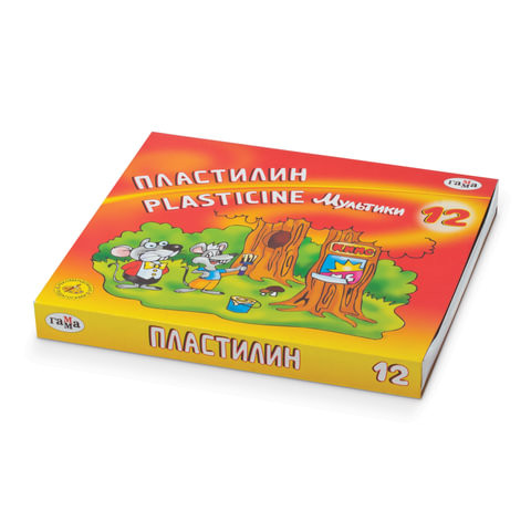 Пластилин классический ГАММА "Мультики", 12 цветов, 240 г, со стеком, картонная упаковка, 280018/281018, 280018, 281018 по низкой цене оптом 