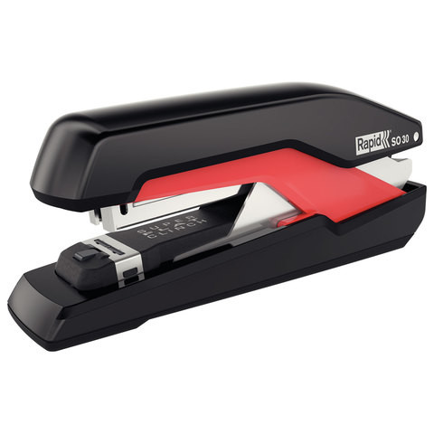 Степлер №24/6, 26/6 RAPID "Supreme Omnipress Fullstrip SO30" (Швеция), до 30 листов, черно-красный, 5000547 по низкой цене оптом 